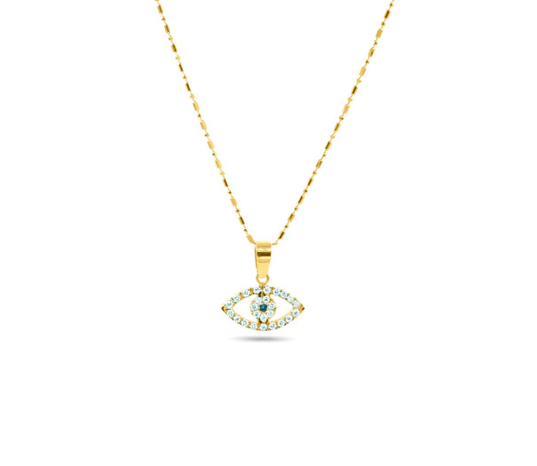 Tiny 14K Yellow Gold Evil Eye