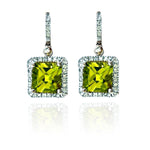 14K White Gold Peridot earrings