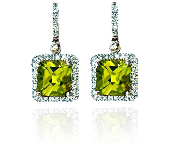 14K White Gold Peridot earrings