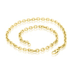 14K Yellow Gold Matte Oval roll Chain