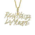 Custom name pendant in 14K or 18K yellow gold with natural or lab-grown diamonds