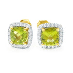 Diamond Peridot Earrings