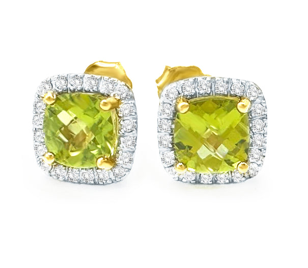 Diamond Peridot Earrings