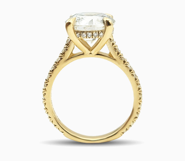 Hidden Halo Diamond engagement ring 3.03ct Lab Created center stone