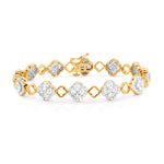 Diamond Flower Cluster Bracelet