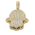 Diamond Hamsa Pendant in Yellow Gold