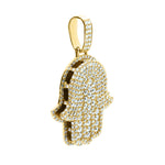 Diamond Hamsa Pendant in Yellow Gold