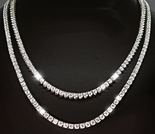 14K White Gold Diamond Tennis Chain