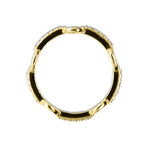 Gold Round Link Ring with Diamonds