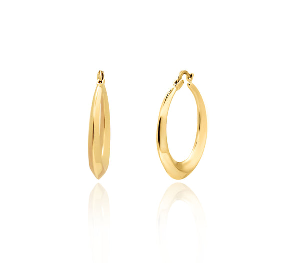 Yellow Gold Medium Classic Hoop Earrings