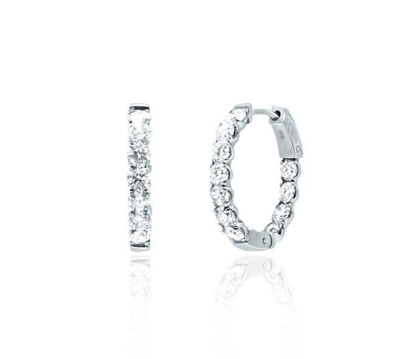 3.3 Carats Total Diamond Hoops