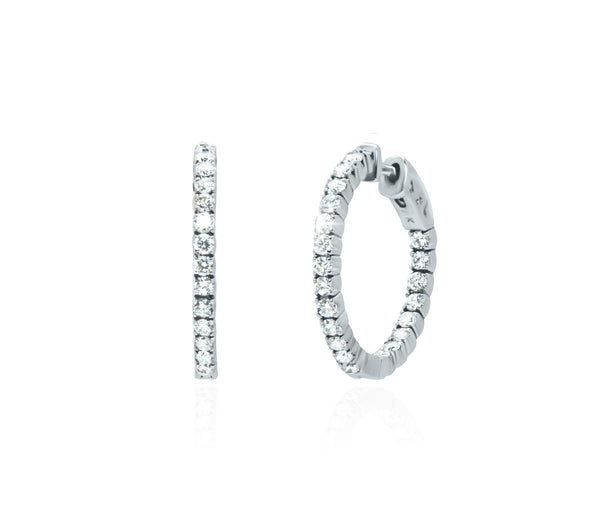 1.37 Carats Total Diamond Hoops