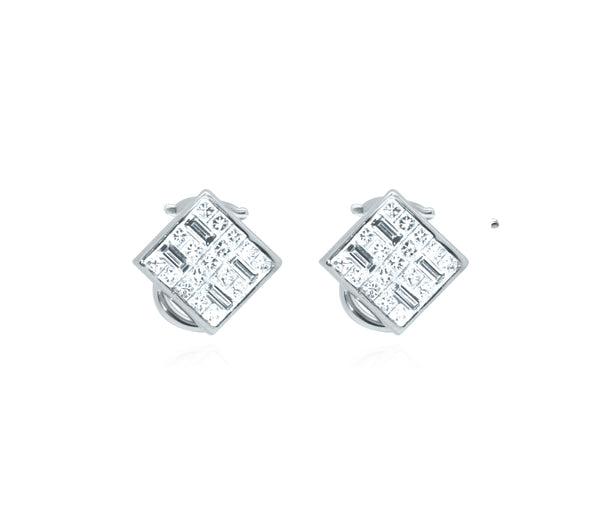 18K White Gold Small Baguette Earrings