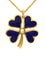 14K yellow gold clover pendant with a detailed design