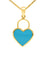 14k yellow gold enamel heart pendant