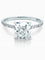 Lab-grown cushion diamond engagement ring in 14K white gold with a polished band.