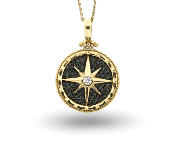 Diamond Circle Star Pendant