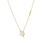 14K Yellow Gold Diamond Scorpio Necklace, front view