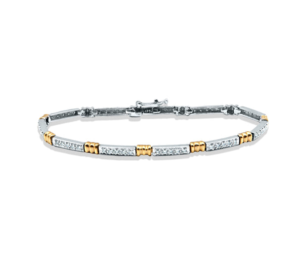 14K Two Tone Gold Diamond bracelet