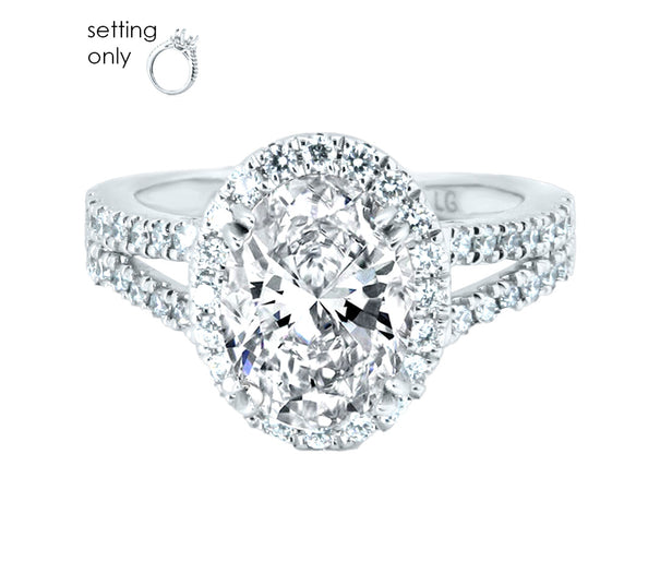 Oval Cathedral Engagement Ring Setting