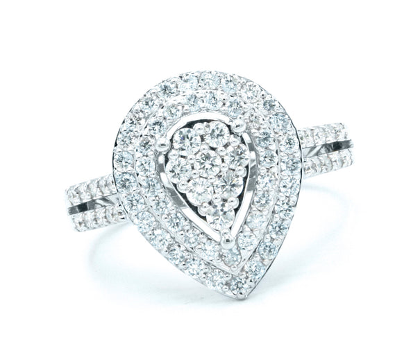 0.96 Carats Diamond Pear ring