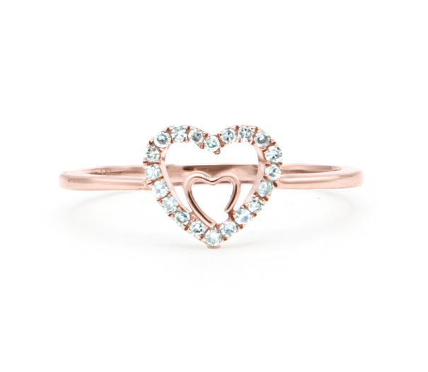 0.1 Carats Diamond Heart Ring