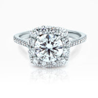 Lab Grown Diamond Engagement Ring in 14K White Gold, front view