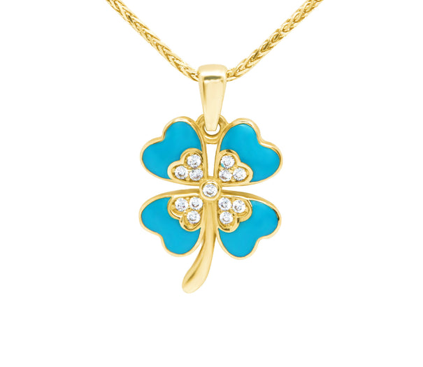 Four Leaf Clover Diamond Pendant