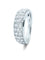 14K White Gold Millgrain Design Wide Ring