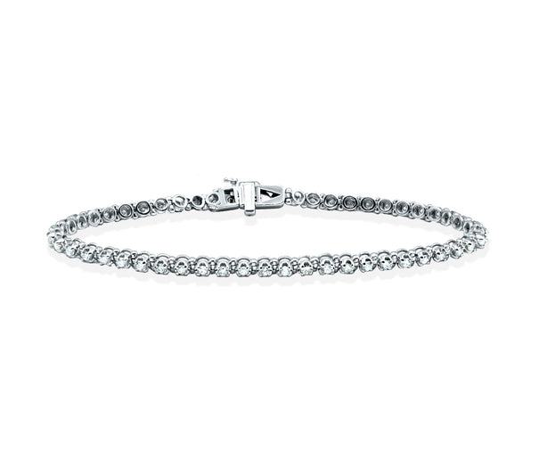 Crown Illusion Setting Diamond Tennis Bracelet