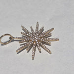 14k Yelow gold diamond Starburst Pendant