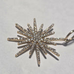 14k Yelow gold diamond Starburst Pendant